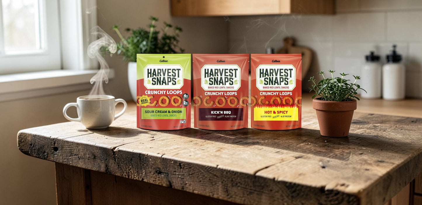 Calbee Harvest Snaps Crunchy Loops Sour Cream Onion 2.5oz Case of 12