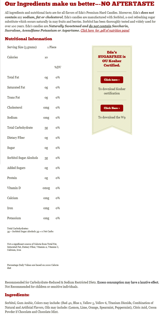 Eda's Sugar Free Watermelon Hard Candy 3.5oz Multi-Pack Options