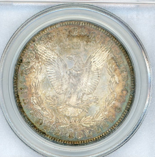 1885-O Morgan Silver Dollar Nicely Rainbow Toned PCGS MS64 Certified US Coin