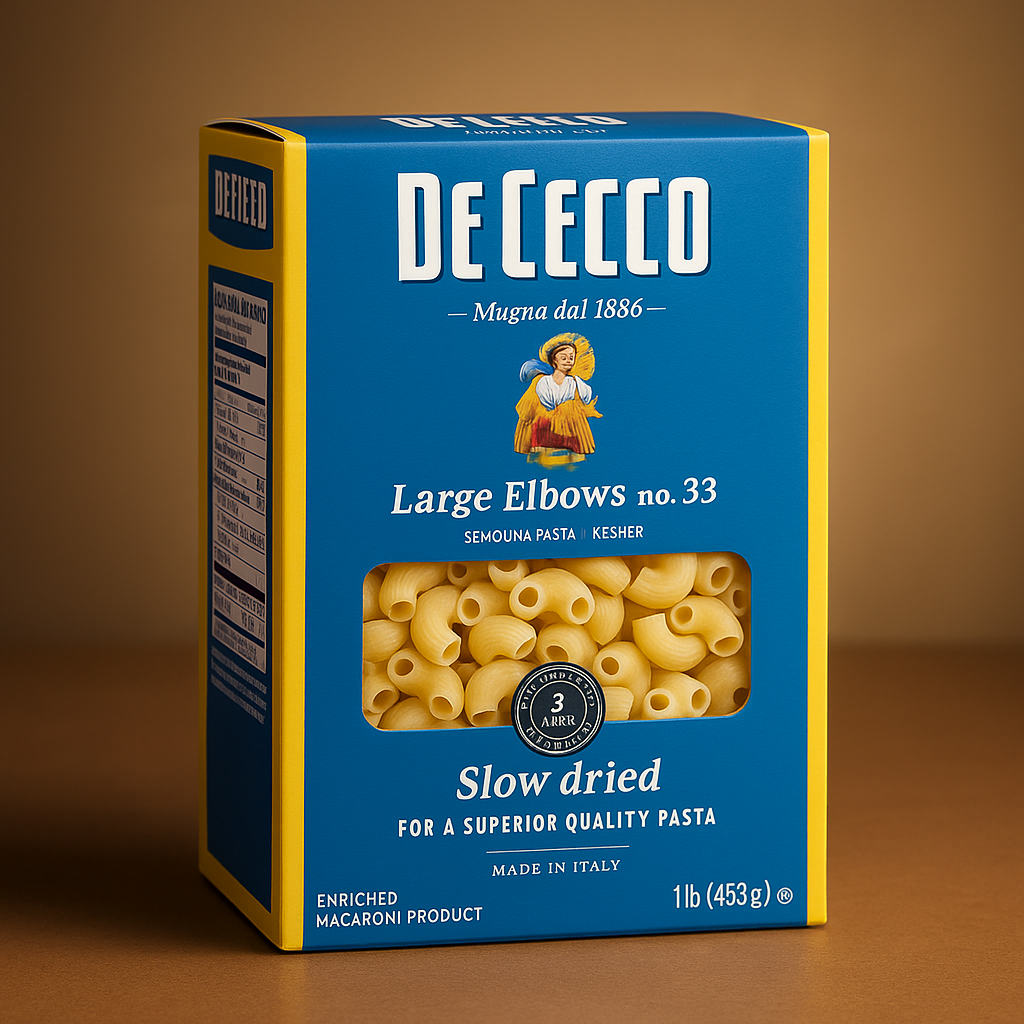 De Cecco Large Elbows- 16Oz – Imported Italian Pasta package image