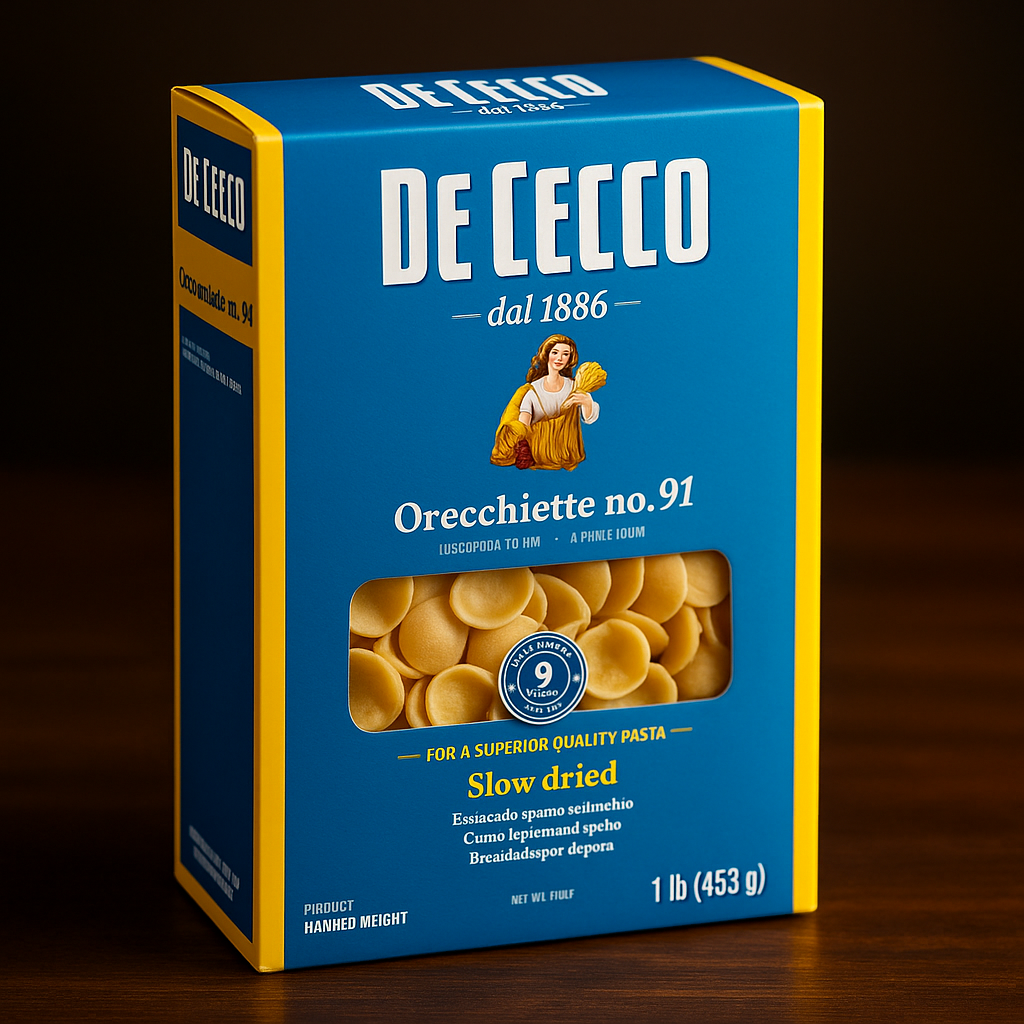 De Cecco Orecchiette- 16Oz No. 91 – Imported Italian Pasta package image