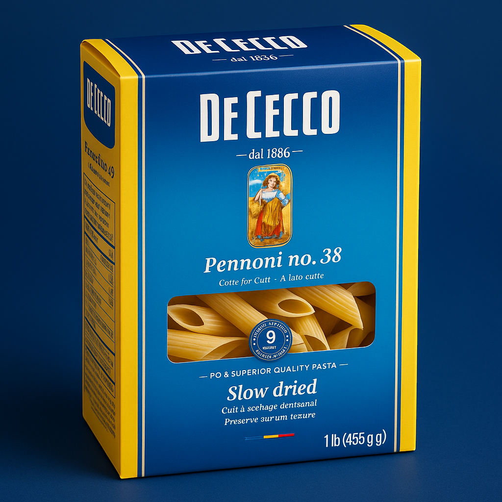 De Cecco Pennoni- 16Oz No. 38 – Imported Italian Pasta package image