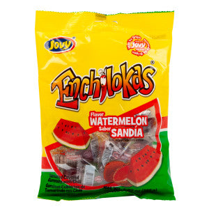 Jovy Watermelon Enchilokas Gummy Candy with Tamarind & Chili – 5.29 oz Peg Bag front package image - Pops Trading Company