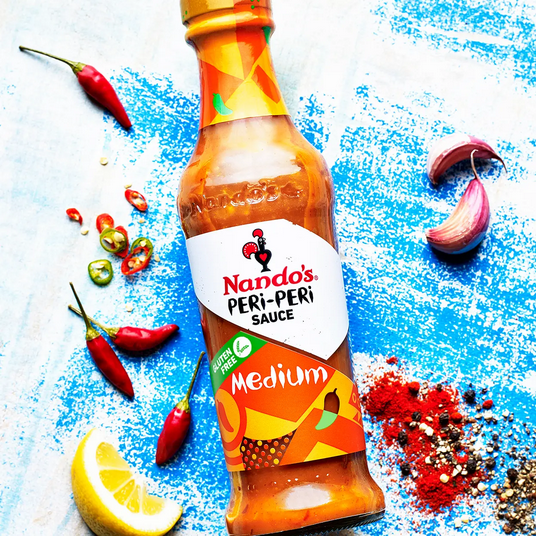 Nando's Medium Peri-Peri Sauce 9.2oz back package image - Pops Trading Company