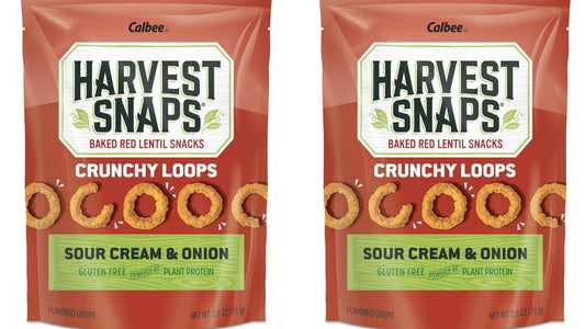 Harvest Snaps Crunchy Loops Baked Red Lentil Snack Sour Cream & Onion 2pk image 0
