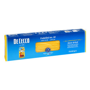 De Cecco Fedelini Pasta No. 10 16 oz Box front package image - Pops Trading Company