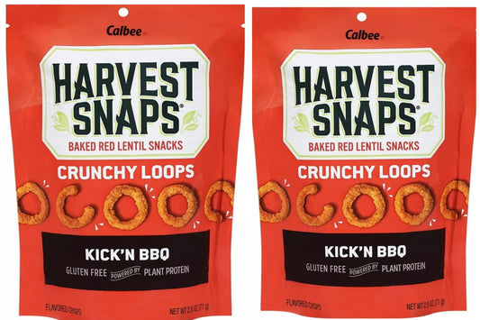 Harvest Snaps Kick’n BBQ Crunchy Loops Gluten-Free Red Lentil Snacks – 2-Pack image 0
