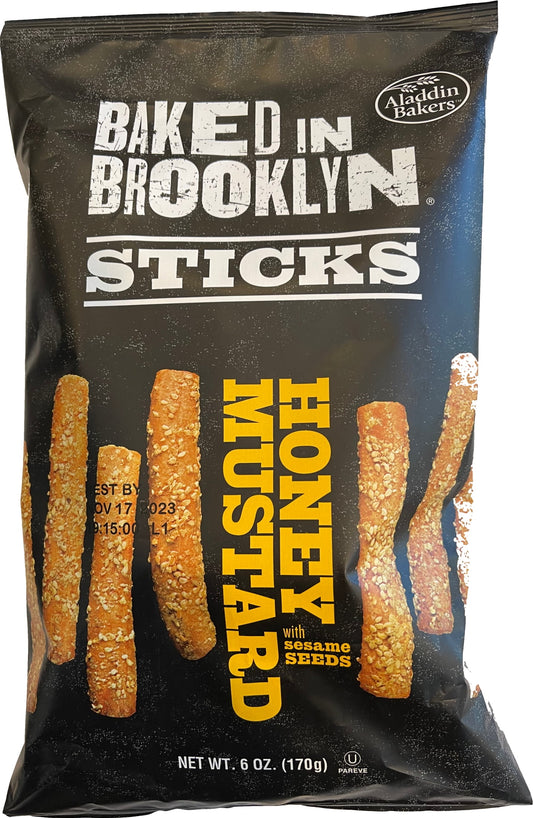 Baked in Brooklyn, No Trans Fat, No MSG, Honey Mustard Bread Stick Snacks 6oz image 0