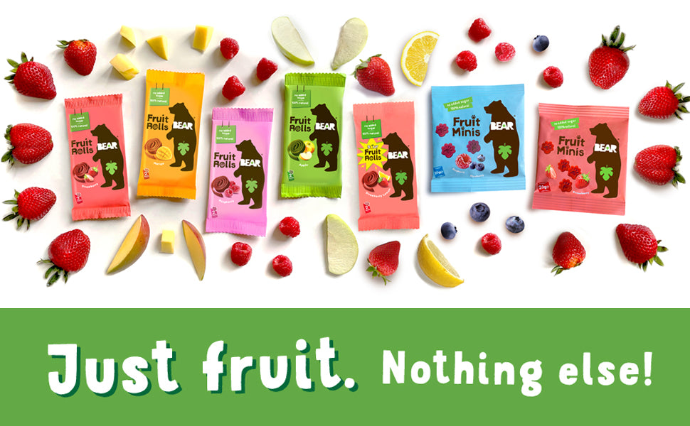 Bear Snacks Real Fruit Rolls Mango 5 Packs Gluten Free, Vegan, & Non-GMO nutrition facts and ingredients image - Pops Trading Company