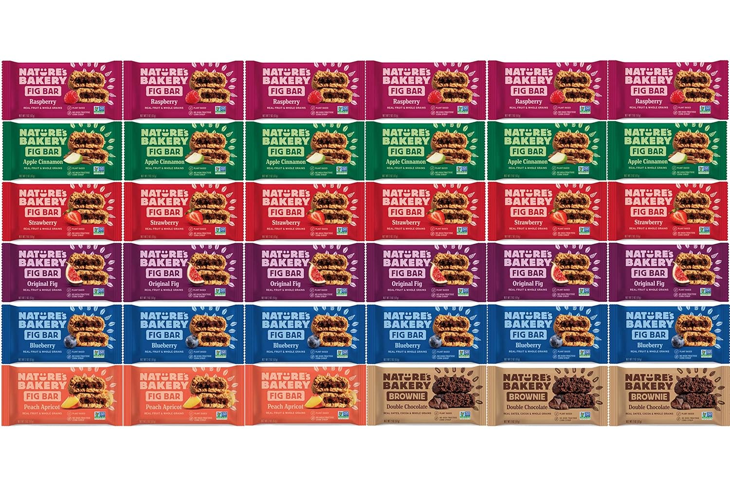 Office Snack Box – Nature’s Bakery Fig Bars 36ct Variety Pack (Plant-Based, Non-GMO) front package image - Pops Trading Company