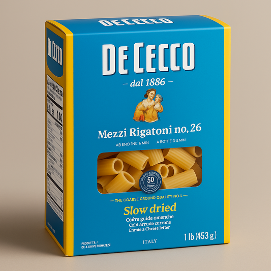 De Cecco Mezzi Rigatoni- 16Oz No. 26 – Imported Italian Pasta package image