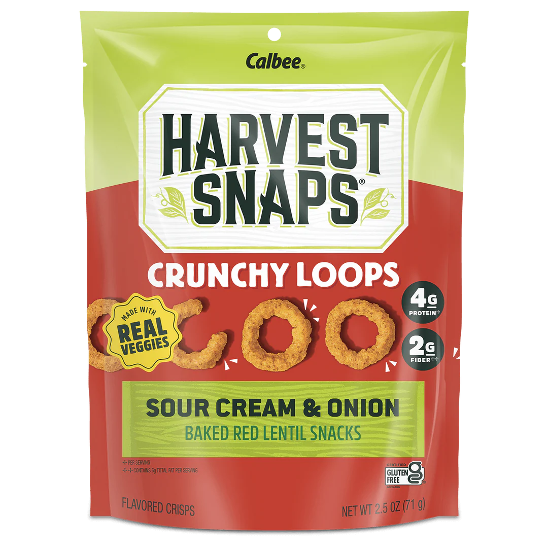 Calbee Harvest Snaps Crunchy Loops Sour Cream Onion 2.5oz Case of 12