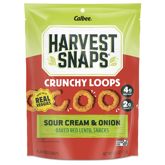 Calbee Harvest Snaps Crunchy Loops Sour Cream Onion 2.5oz Case of 12